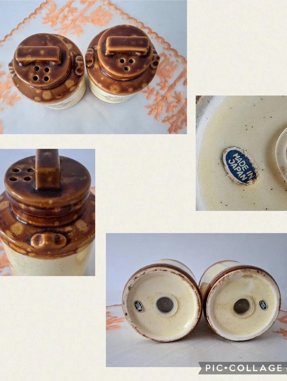 Mid Century Japan - Painted/Glazed Salt & Pepper - 
